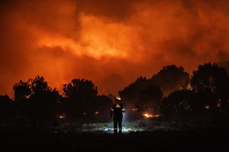 Brigadistas combatieron el fuego durante la madrugada